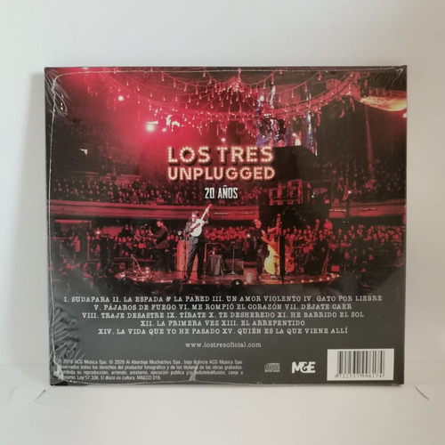 Los Tres Unplugged 20 Años Cd Nuevo Musicovinyl