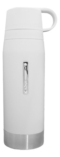 Termo Acero Inox 1.1 Lts Doble Aislamiento Tapón Cebador Color Blanco