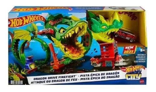 Hot Wheels City Pista Epica Ataque Do Dragao Mattel Hdp03 Cor Verde-escuro