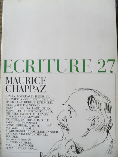 Revista Literaria - Écriture 27 - Hommage A Maurice Chappaz