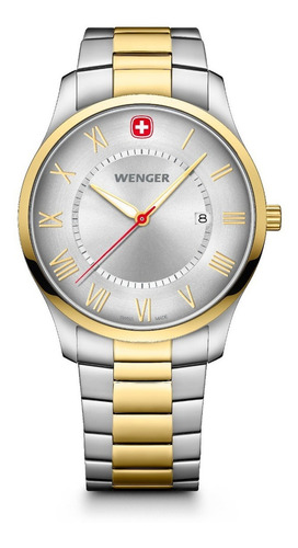 Wenger Reloj City Classic, Plata , 42 Mm Color de la correa Plateado/Dorado Color del bisel Plateado Color del fondo Plateado