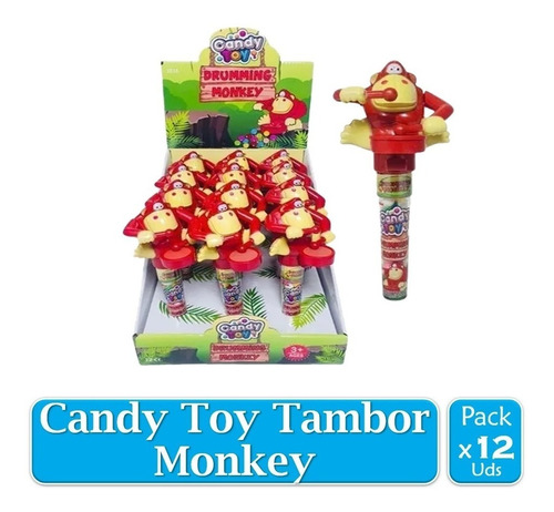 Candy Toy Drumming Monkey X 12 Uds - Kg a $9314