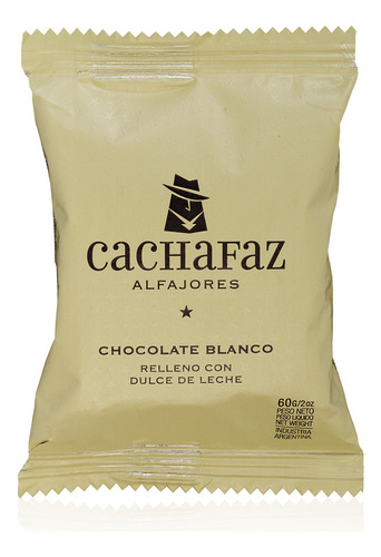 Alfajores Cachafaz Chocolate Blanco Con Ddl X 50 Gr X 12 Un