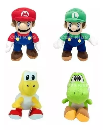 Pelúcia Personagens Turma do Mario Bros Video Game Bonecos Luigi Koopa  Cogumelo Toad Yoshi