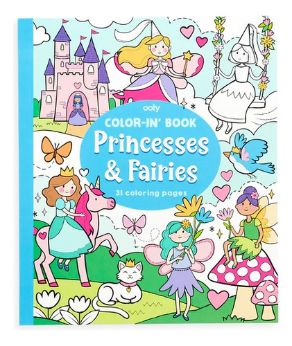 Libro Para Colorear Princesas Y Hadas 31 Páginas Ooly