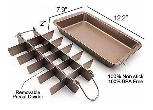Bandeja De Horno Brownie Pan Antiadherente Con Separadores A
