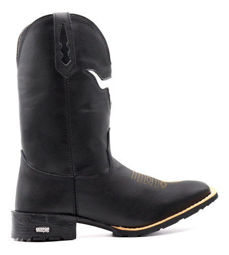 Bota Texana Country Bordada Boi Café Com Brinde Fivela Nova