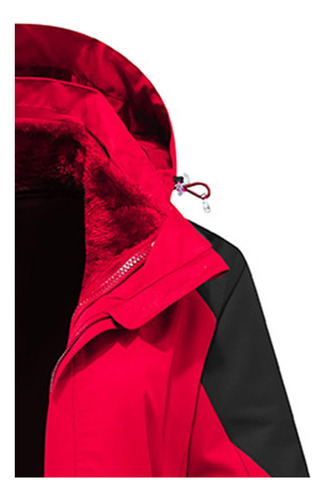 Abrigo Para Mujer, Gorra Desmontable, Gruesa, Resistente Al Viento, Tres En Uno