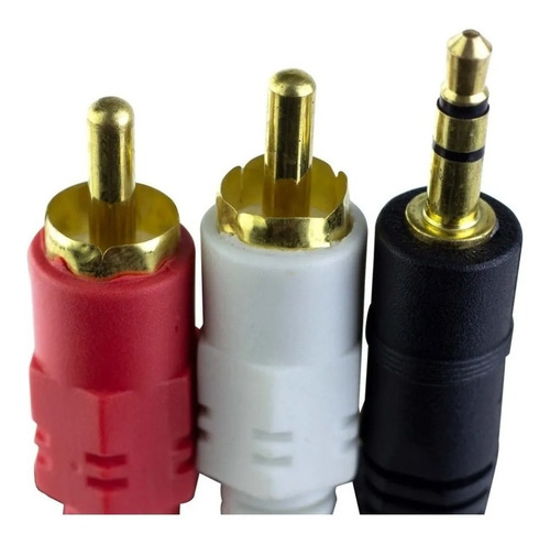 Imagen 3 de 5 de Cable De Audio Auxiliar Plug 3.5 A Rca Estereos 1.5 Metros