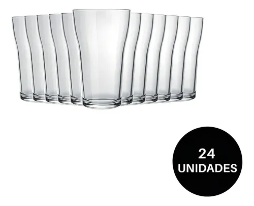 Jogo 24 Copos Vidro Boteco Nadir 200ml Cerveja Kit