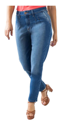 Calça Jeans Mom Pregas Frontais Bolso Faca - Lançamento
