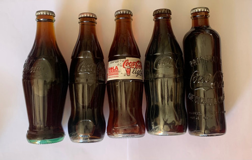 Colección De 5 Botellas De Coca Cola De Los Años 80 Y 90s (Usado)