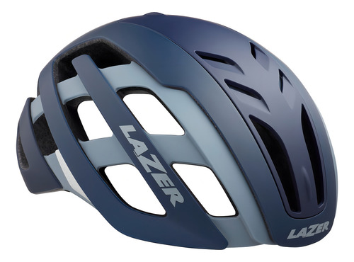 Casco Bicicleta Ruta Lazer Century Inmold Luz Led Color Azul Mate Gris Talle M
