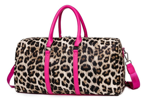 Bolso De Viaje De Piel De La Pu Weekender Gimnasio Leopardo