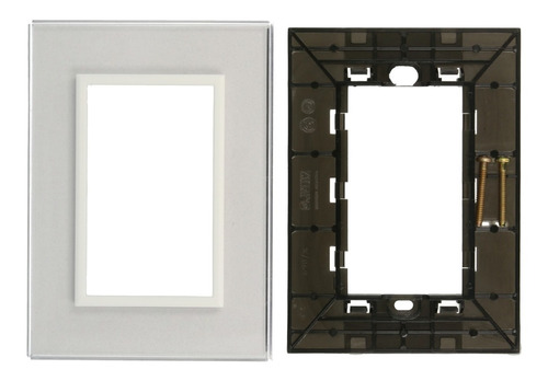 Tapa Llave De Luz Jeluz Cristal Con Bastidor 3 Modulos 5x10