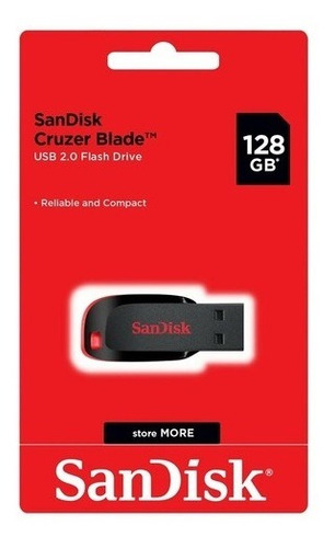 Imagem 2 de 5 de Pendrive Sandisk 128gb Cruzer Blade Original Lacrado