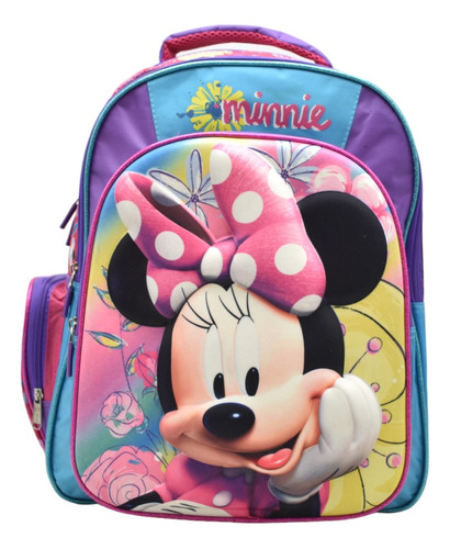 Mochila Disney Minnie Mouse Estampado 3d Terciopelo 109120 Primaria Ruz