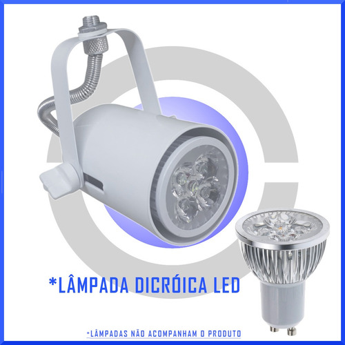 Imagem 2 de 7 de Spot Sobrepor Para 1 Lampada Led Dicroica Trilho Iluminação