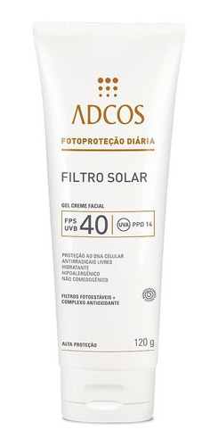 Adcos Filtro Solar Hidratante Fps40 Gel Creme - 120g