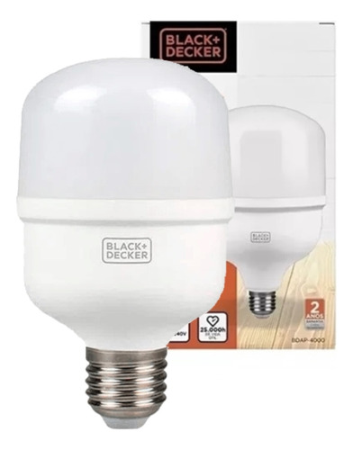 Lampada Led Alta Potencia Eco T120 50w 6500k Black+decker