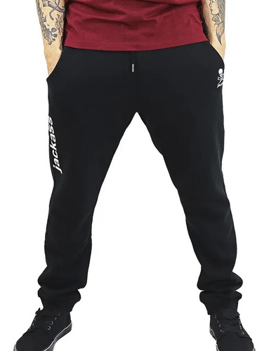 Imagen 1 de 1 de Pantalón Buzo Hombre Negro Jogger Jackass / Santiago Boxer