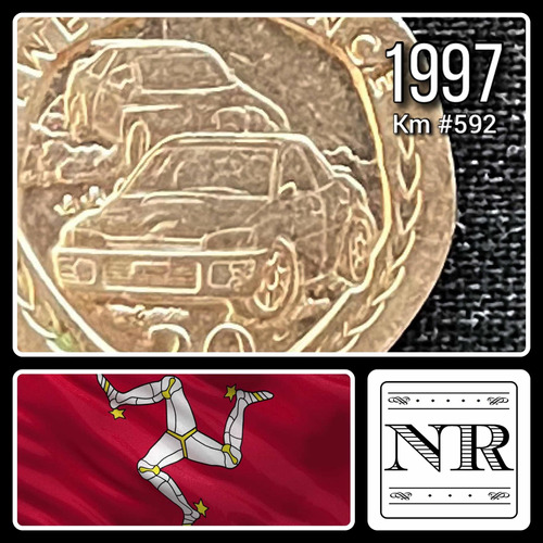 Isla De Man - 20 Pence - Año 1997 - Km #592 - Autos T T
