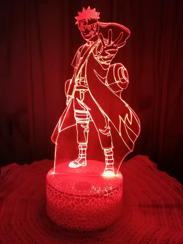 Naruto Sabio Lámpara Led Ilusíon 3d 7 Colores En Uno