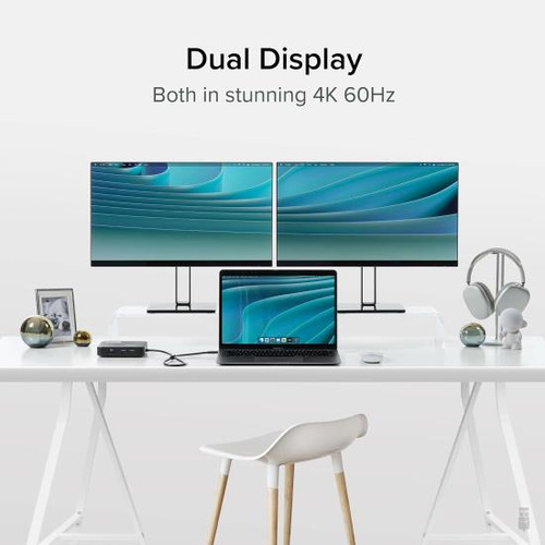 Dock Usb-c 7 En 1 Enchufable Para Doble Monitor