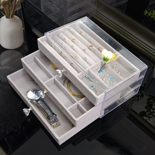 Imagen 6 de 8 de Joyero Acrílico De 3 Niveles, Caja Para Joyas, Organizador