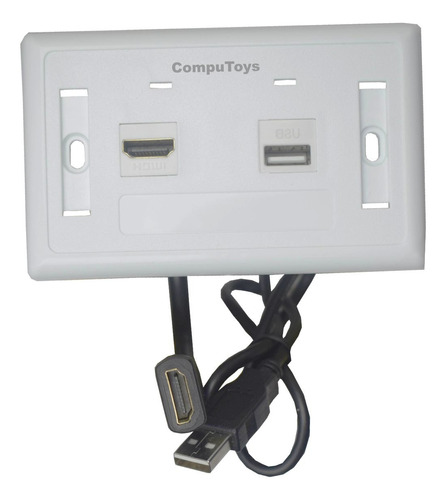 Wallplate Keystone Hdmi 4k Y Usb Colas 20 Cms Computoys Sas