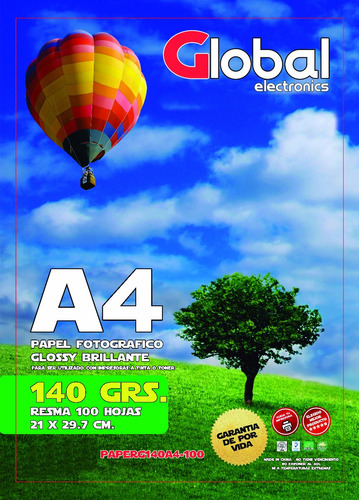 Papel Fotografico 140 Grs Brillante Glossy A4 X 100 Hojas