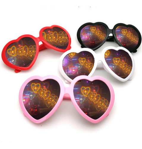 Lentes De Difracción Con Efecto De Corazón Que Negro