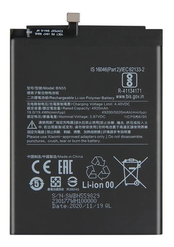 Bateria Bn55 Para Xiaomi Redmi Note 9s Calidad Garantia 