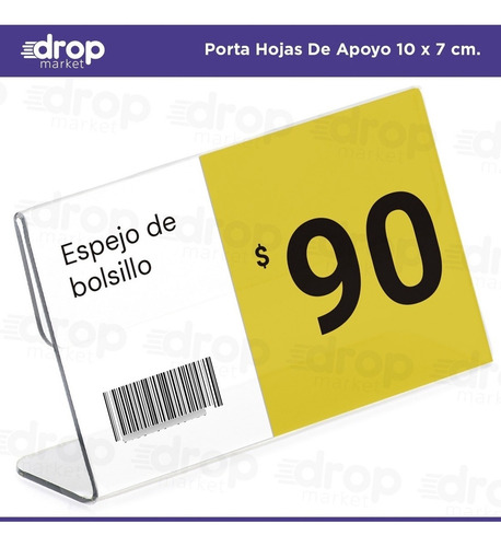 Imagen 5 de 10 de Porta Nombre Precios Acrílico Menú Mesa 10x7 Pack X10u