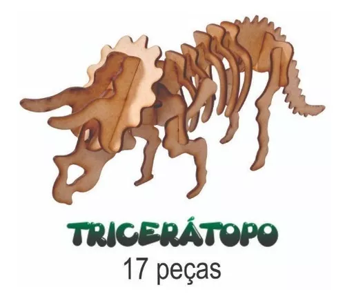 Tiranossauro Rex Pequeno 28 Peças em MDF Quebra Cabeça 3D Dinossauro, Mini  Cientista Brinquedos - Brinquedos Educativos e Criativos