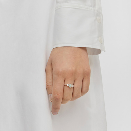 Anillo De Plata Y Amazonita Oso Bold Motif