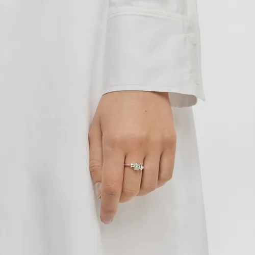 Anillo De Plata Y Amazonita Oso Bold Motif