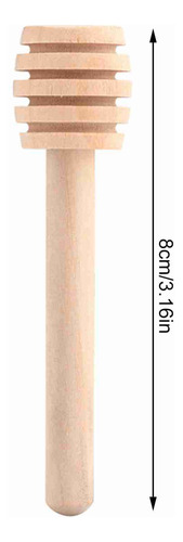50 Cucharas Palitos Mieleras Madera Miel Agitador De 8cm