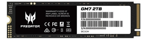 Ssd Acer Predator Gm7 2tb Pcie 4.0 M.2 2280 7200/6300 Mb/s