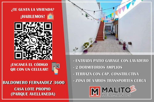 Venta Casa Lote Propio 3 Ambientes Con Terraza Propia Y Patio En Parque Avellaneda