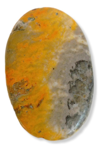Cabujon Jaspe Abejorro / Bumble Bee Jasper Amarillo, Gris, Blanco