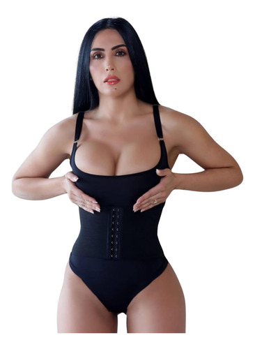 Body Invisible Modelador Alta Compresión Faja Doble Banda Negro M