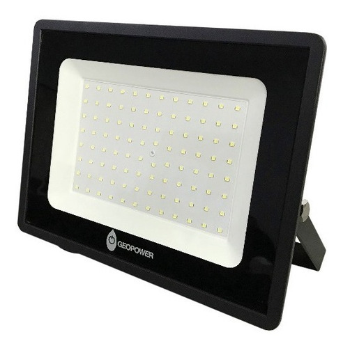 Reflector Led Slim 100w Luz Fria 6500k Ip65 Carcaza Negra Color De La Carcasa Negro Color De La Luz Blanco Frío