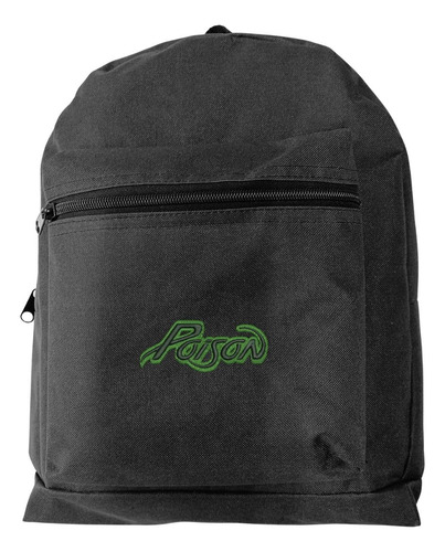 Mochila Escolar Rock Poison Color Negro Diseño De La Tela Liso