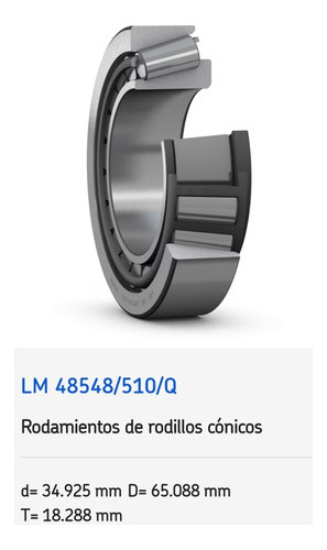 Rodamiento Lm 48548/510/q Rod. Conicos 34,925x65,088x18,034