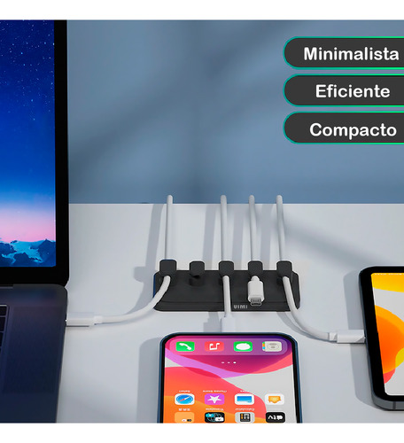 Soporte Con Clips Magnético Para Organizar Cables Escritorio