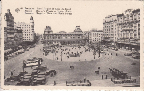 Antigua Postal Bruselas Estacion Ferrocarril Gare Du Nord