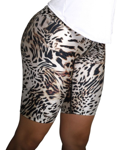 Ciclista Body Sculpt - Modelo Suecia - Gris Y Animal Print 