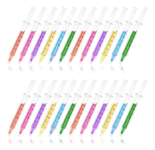 Bolígrafos De Jeringa Sunangel Con 6 Colores (24 Piezas)
