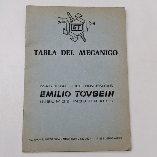 Libro Tabla Del Mecanico Pdf Herramientas De Torno Tovbein  